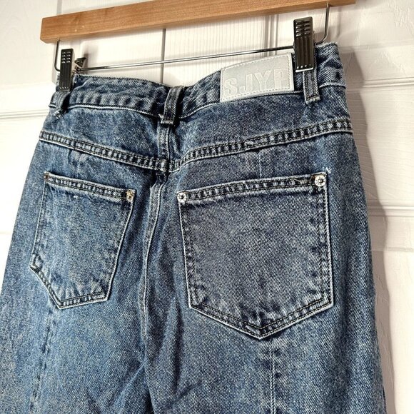 SJYP Blue Denim Rigid Washed Button Fly Jeans Women's Size X-Small XS - Picture 7 of 11